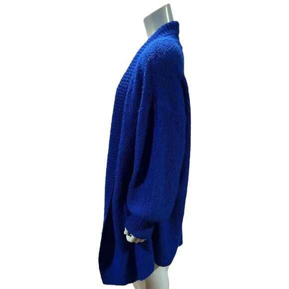 Vintage Monto par le Chois II Royal Blue Long Cardigan 100% Acrylic Chunky Knit - Picture 3 of 10